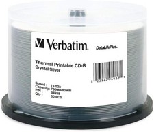 VERBATIM - CD-R STAMPABILE TERMICAMENTE 700MB 52X - CRISTALLO ARGENTO (CONFEZIONE DA 50)
