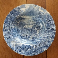 servizio piatti ceramica bn-blu da 8, cm 21,The Mill Alfred Meakin Staffordshire