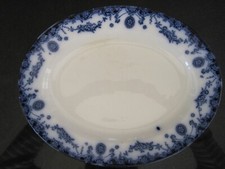 FLOW BLUE OVALE SAVOY STOKE ON