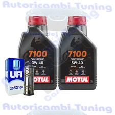 Kit Tagliando Olio Motul 7100 5W40 Filtro Per Moto Guzzi V35 Florida 350 1988>
