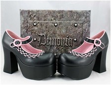 Scarpe Demonia Gothic numero 37/US7 plateau Charade-08 nero/rosa (#3979)
