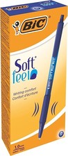 CONFEZIONE 12 PZ PENNA BIRO PENNE A SFERA SCATTO BIC SOFT FEEL 1 MM MED BLU