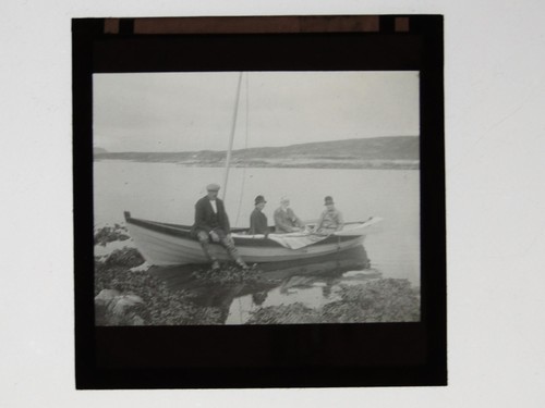 Group people small boat - group,
