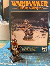 Dwarfen Mountain Holds - Dwarf King With Oathstone + Dwarf Banner Holder PAINTED