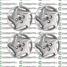 KIT SET 4 COPRICERCHI - COPPA RUOTA PER FIAT SEICENTO (600) LOGO BLU - D13"