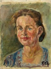 Dipinto A Olio Ritratto Donna