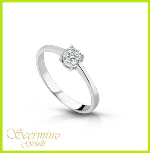 Anello oro bianco 18k con - anello,