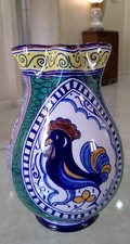 Riccardo Gatti Faenza Grande Brocca ceramica decorata vaso caraffa XIX secolo