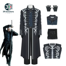 4 Pezzi Gioco Caldo DMC5 Cosplay Costume Vergil Nelo Vestito Completo Con Stival