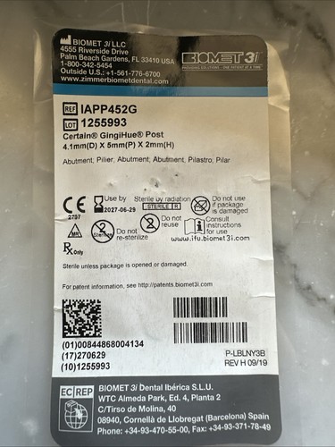 Biomet iapp452g moncone - ,