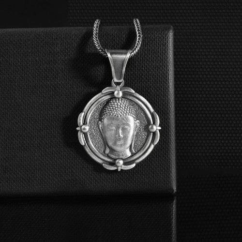 Collana buddha argento - buddha, in