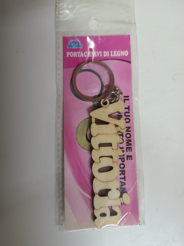 Portachiavi legno con - in, nome