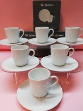 Richard Ginori ANCONA 6 TAZZINE CAFFÈ CON PIATTO IN PORCELLANA BIANCA TAZZINA