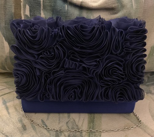 Pochette sera raso blu - raso,