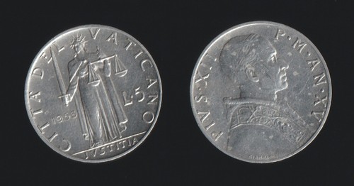 Vaticano lire 1953 giustizia - 5,