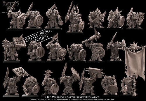 Miniature orc warriors - miniature,