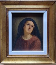 Antico dipinto Santa Maria immacolata Madonna XVII secolo con liturgia