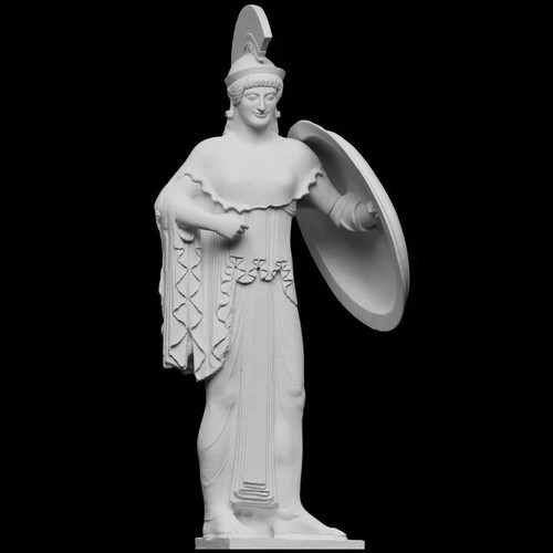 Statua atena con scudo del - statua,