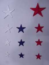 TOPPA PATCH APPLICAZIONE IN TESSUTO RICAMATO TERMO O DA CUCIRE STELLA VARIE DIM.