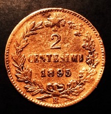 moneta da 2 centesimi " UMBERTO l " anno 1895 rara