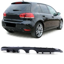 Diffusore posteriore sportivo doppio tubo centrale nero lucido per Vw Golf 6 1K 08-13