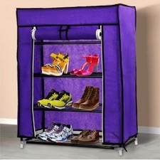 ARMADIO SCARPIERA TESSUTO PORTA SCARPE STIVALI ACCIAIO SMONTABILE 4 RIPIANI