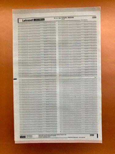 Letraset 259 futura medium - 259,