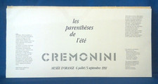 Leonardo Cremonini, Les parenthèses de l'été. Musee d'Orange 1991. Arte Tavole