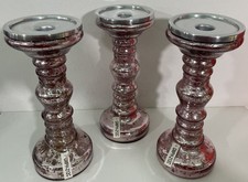 3 PORTACANDELE CANDELABRI ROSA