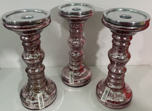 Portacandele candelabri rosa - 3,