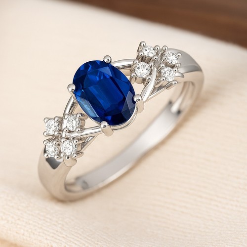 Anello zaffiro blu - anello, con