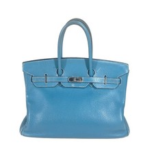 HERMES Birkin35 Birkin 35 borsa tote borsa a mano Taurillon Clemence blu jeans