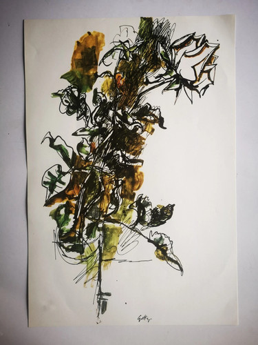Litografia due rose renato - due,