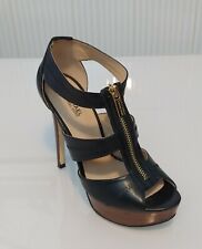 Sandali Scarpe Michael Kors donna Pelle Leather Nero 36 Plateau legno