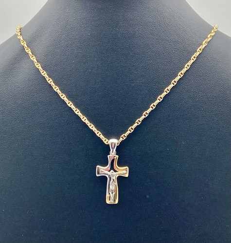 Collana crocifisso oro bianco - collana,