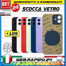 BACK COVER SCOCCA POSTERIORE PER APPLE IPHONE 12 BIG HOLE VETRO+BIADESIVO!