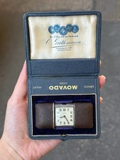 Movado Ermeto Chronometre Vintage Pocket Watch Case Silver 1930 Original Box Man