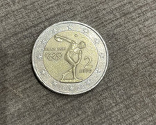 MONETA 2 EURO OLIMPIADI ATENE 2004 EVIDENTISSIMO ERRORE DI CONIO UNICA AL MONDO