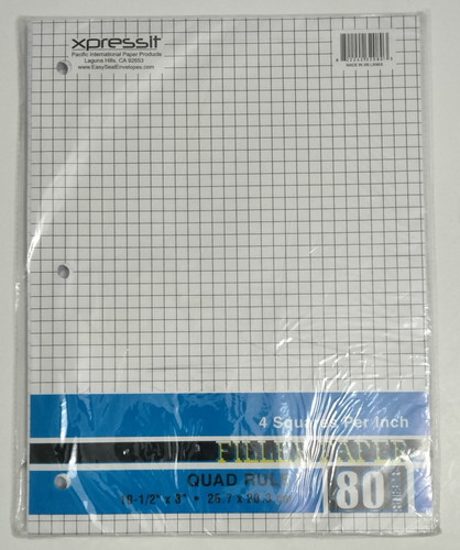 Quad rule loose leaf - loose, graph