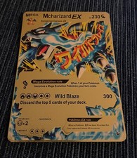 Mega M Charizard EX Gold Foil Fan Art Carta Pokemon 108/106 230HP Charizard