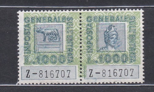 Italia 1961 marca da - marca, bollo