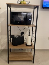 scaffale legno Metallo Da Cucina O Soggiorno 4 Ripiani