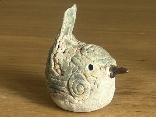 Statuina uccellino ceramica