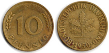 Germania pfennig 1950 - germania, 10