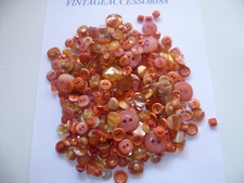 LOTTO BOTTONI 200 GRAMMI ARANCIO ARANCIONE ANNI 70 VINTAGE FONDO MAGAZZINO