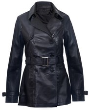 Donna Pelle Cappotto Trench
