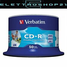 CD-R AZO Printable Verbatim  700MB, 52x, 80min, Box di 50 Pezzi
