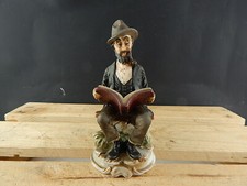 ANTICA STATUINA CERAMICA MARCHIO CAPODIMONTE N BLU CORONATA