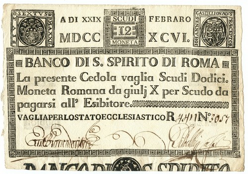 Scudi cedola banco santo - 12, di
