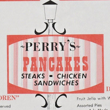 1968 Perrys Pancakes Menu